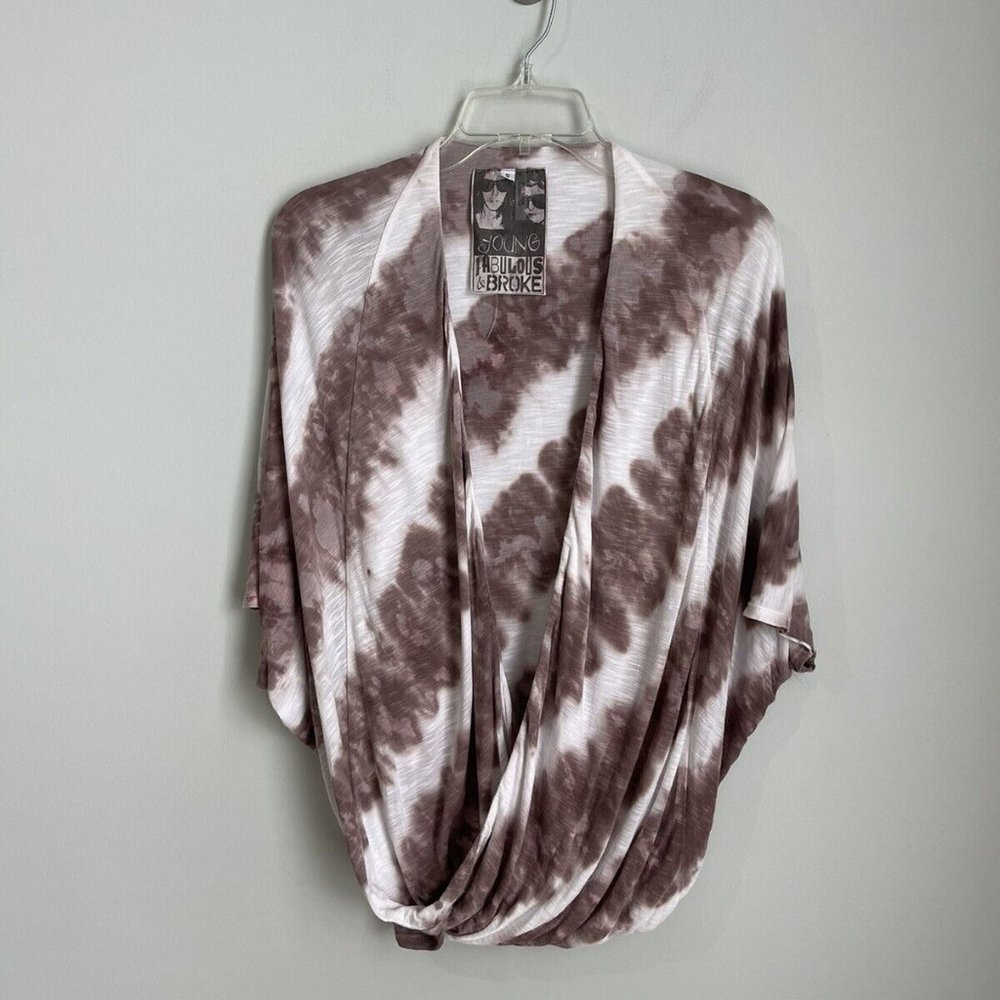 Young Fabulous & Broke Mauve Tie Dye Surplice Dolman Sleeve Top